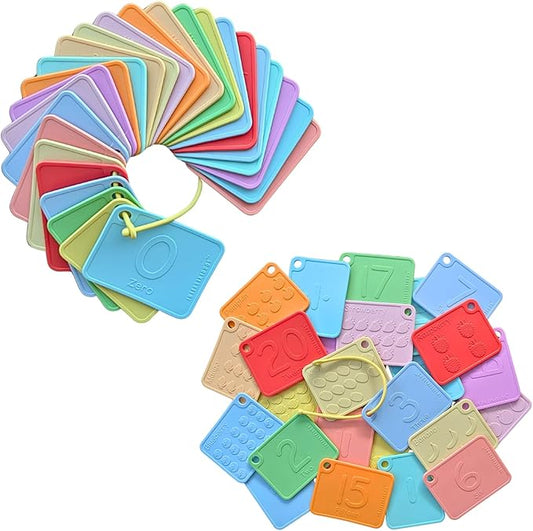 Sili123s Number Flash Cards, Non-Toxic Silicone Number Flash Cards for Toddlers 1-3, Montessori Sensory Fruits Counters Math Manipulatives Flashcards, Dishwasher Safe Baby Cards
