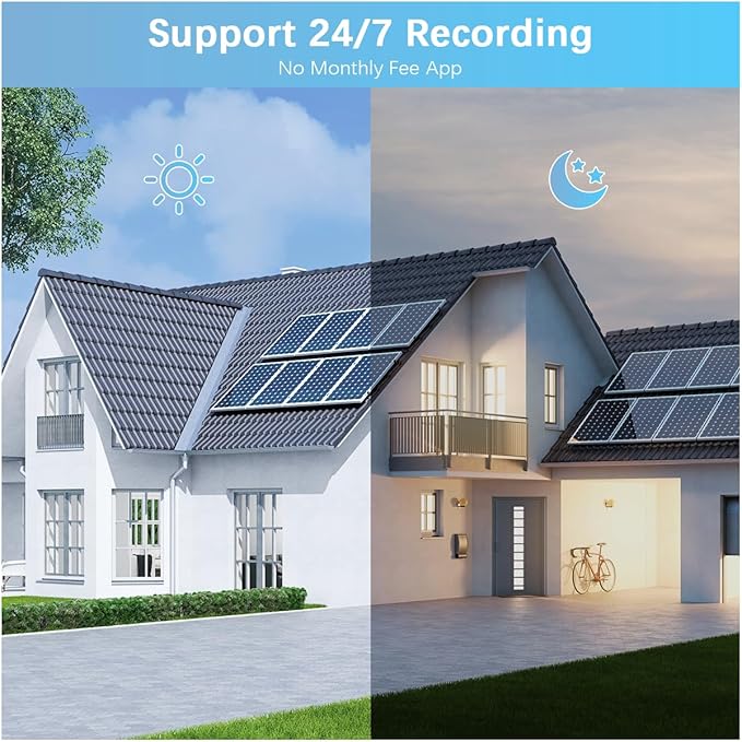 WEILAILIFE 【Dual Antenna Enhanced】 5MP Outdoor Wireless Security Camera System, Wireless DVR System, WiFi Video Surveillance, Home Security Cameras