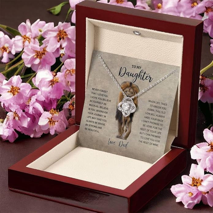 To My Daughter Gift Necklace From Dad or Mom - Badass Daughter Jewelry With Heartfelt Message & Elegant Box
