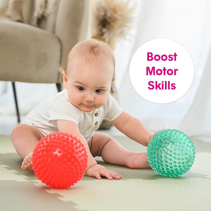 Edushape The Original Scented Sensory Balls for Baby, Vanilla and Strawberry - Assorted Balls That Help Enhance Gross Motor Skills for Kids Aged 12 Months & Up - Unique Toddler Ball for Baby