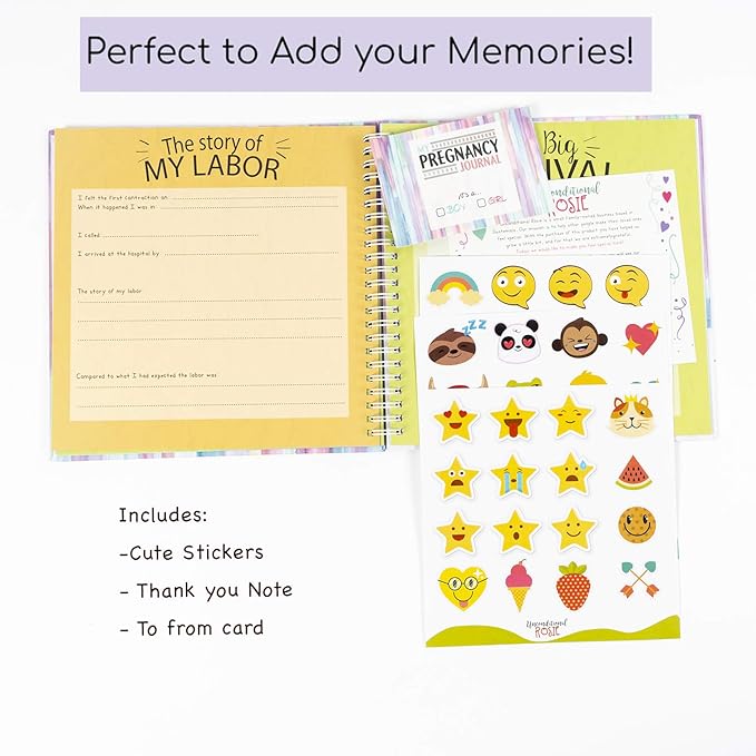My Belly Book | Pregnancy Journal and Baby Memory Book with Stickers | Baby's Scrapbook and Photo Album | Pregnancy Journals for First Time Moms | Pregnancy Journal Memory Book