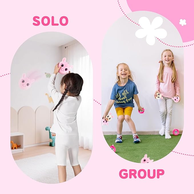 Plush Bouncy Balls for Kids & Toddlers - 3" Large Safe Size BPA Free- Toddler Toys Stuffed Animals -Indoor Outdoor Games - 3 Pack Bulk - Birthday Hallowwen Gift for Boys Girls 1-3 3-5 5-8 8-12