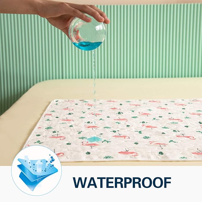 2 Pcs 27x35Inches Waterproof Changing Pads,Reusable Leak Proof Crib Disaper Pads,Portable Unisex Baby Changing Mat for Home&Travel.