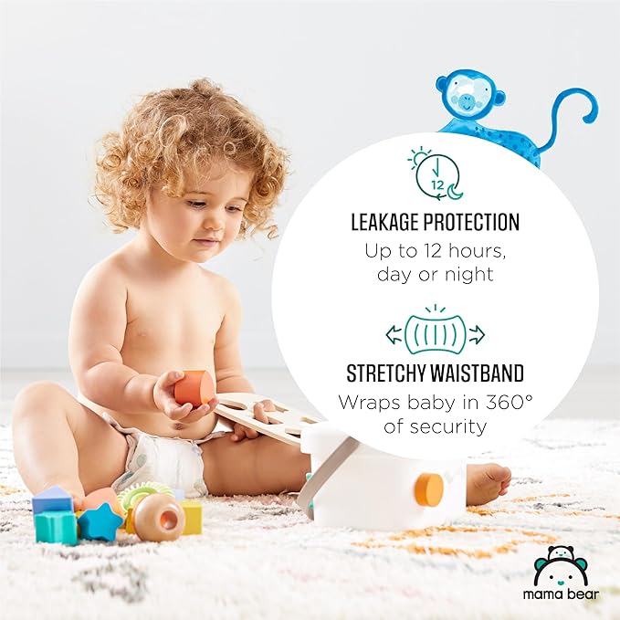 Amazon Brand - Mama Bear Gentle Touch Diapers, Size 3, 168 Count (4 packs of 42)
