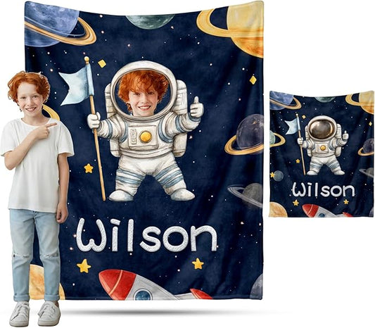 Ship Next Day, Personalized Baby Blanket for Boys Girls - Printed in USA, Custom Baby Blanket with Name Super Soft Plush Flannel, Easter Christmas Brithday Gifts for Baby Shower Kids Toddlers Newborn