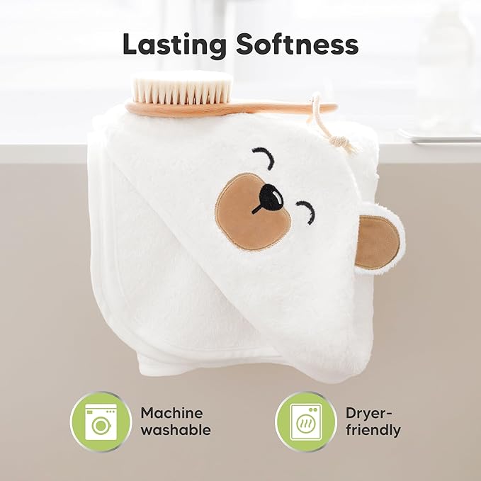 KeaBabies Hooded Baby Towel for Newborn - Viscose Derived from Bamboo Large Baby Bath Towels with Hood for Boys, Girls, Toddler, Extra Absorbent & Soft Newborn Bath Essentials (Rooster)