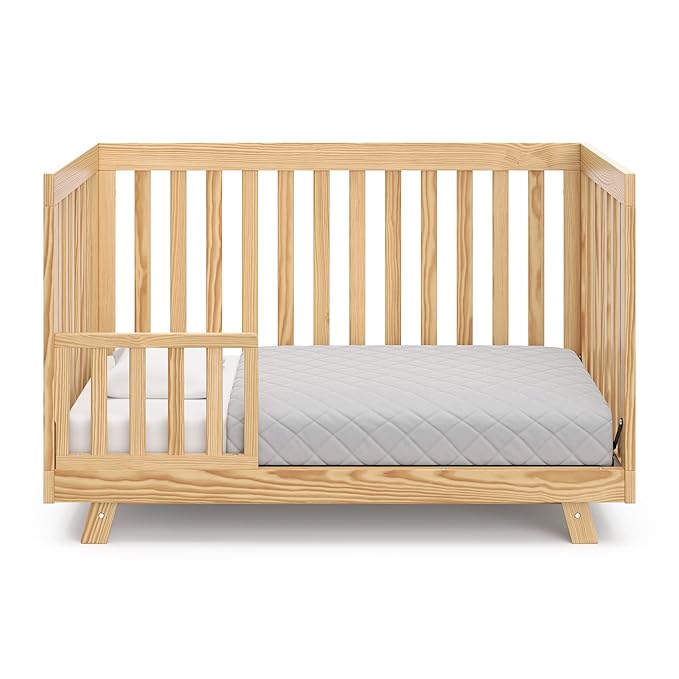 Storkcraft Beckett Grow-with-Me Convertible Crib (Natural) – GREENGUARD Gold Certified, Converts to Toddler Bed & Daybed, Fits Standard Crib Mattress, Easy-to-Assemble