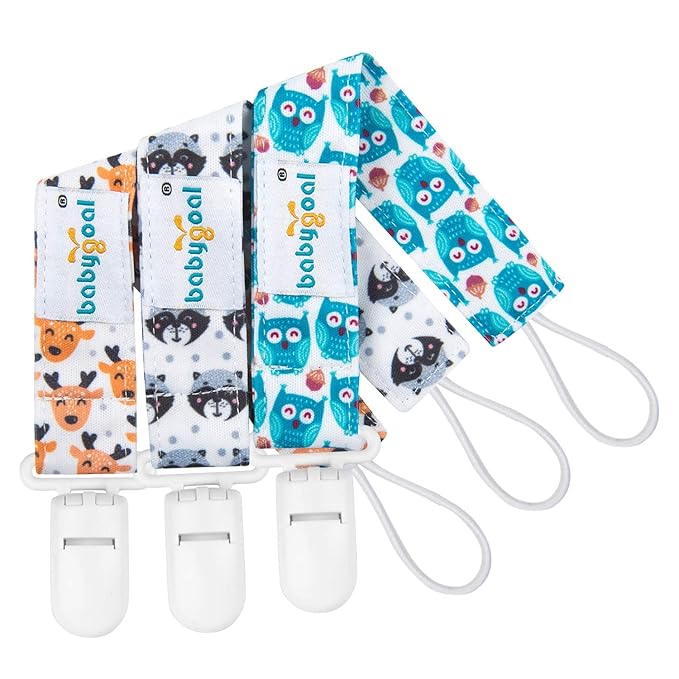 Babygoal Animal Pacifier Clips, 6 Pack Pacifier Holder for Boys and Girls Fits Most Pacifier Styles &Teething Toys and Pacifier Clip Pack 6PS18