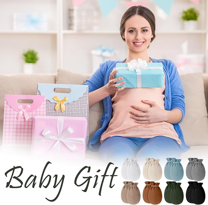 Cuffbow 16 Pairs Baby Mittens for Newborn Baby Boys Girls Infant Toddler Mittens No Scratch Gloves for Babies 0-6 Months
