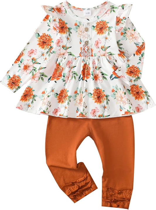 Baby Girl Clothes Toddler Girl Outfits Ruffle Shirt Pants Cute Infant Outfit Set Baby Girl Fall Winter Clothes