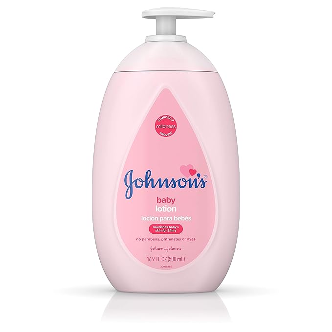 Johnson's Moisturizing Pink Baby Lotion with Coconut Oil, Hypoallergenic, 16.9 fl. oz