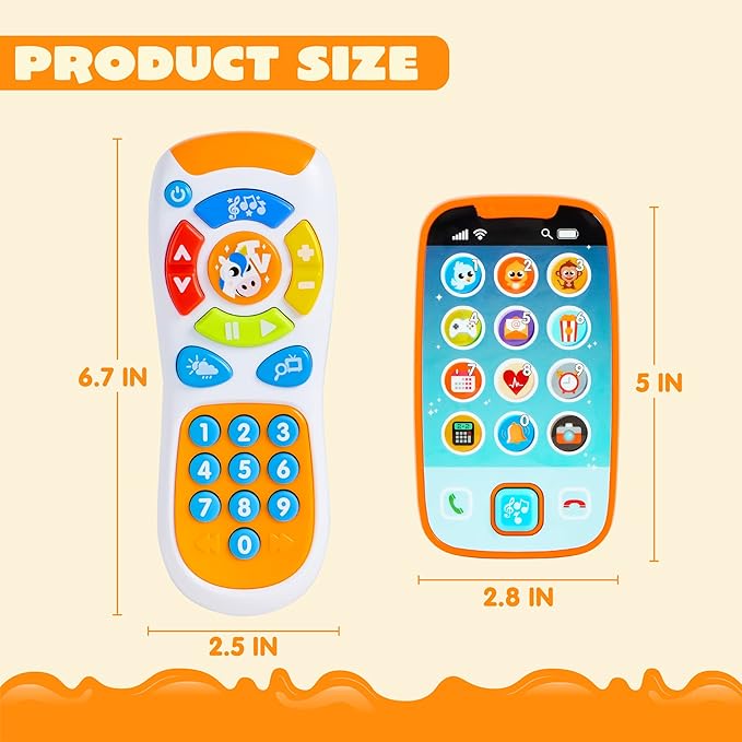 JOYIN Smartphone Toys for Baby, Remote Control Baby Phone with Music, Learning Toy, Birthday Gifts for Infants, Kids, Boys and Girls, Easter Basket Stuffers