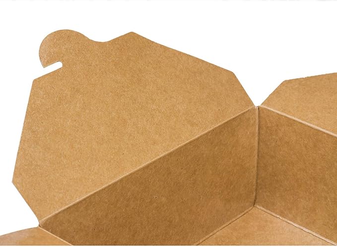 Karat Paper To Go Boxes [48 oz - 300 ct] Leak-Resistant, Microwavable, Heavy-Duty Take Out Boxes | Grease Resistant & Stackable | #8 Kraft Brown