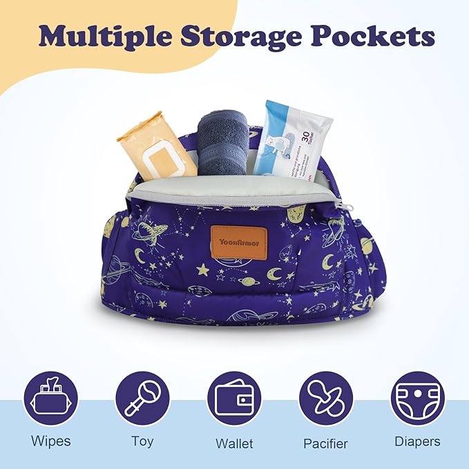 Baby Hip Carrier - Adjustable Waistband & Hip Seat for Newborn-Toddler (Up to 66 Lbs) with Pockets for Parents