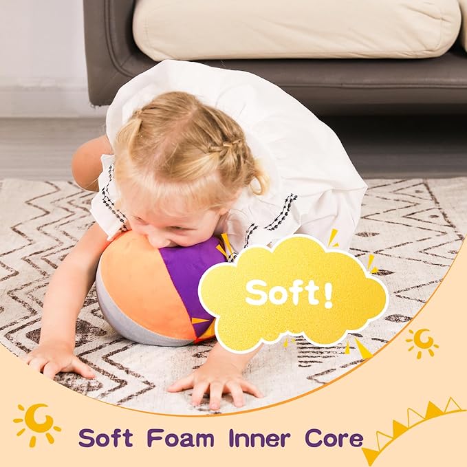 LINKBOY Colorful Soft Play Balls for Toddlers 1-4 | Indoor Basketball Toy for Babies and Kids | Size 3