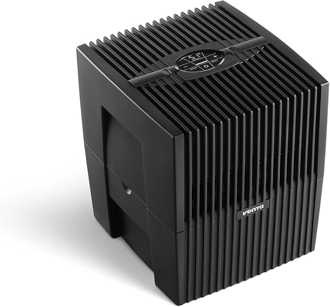Venta LW15 Comfort Plus Humidifier in Black - Filter-Free Evaporative Humidifier for spaces up to 375 ft²