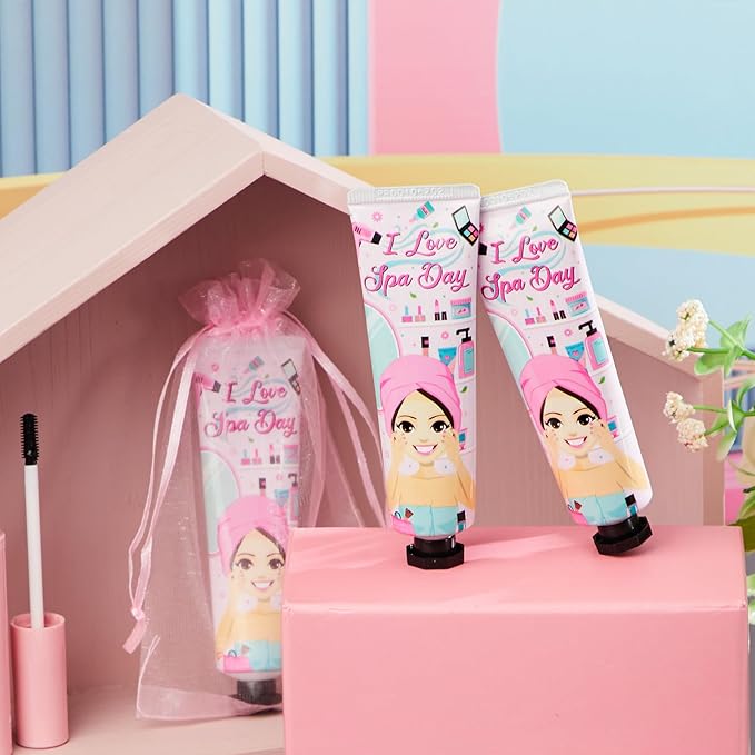 48 Sets Spa Party Supplies for Women Hand Cream Bulk Spa Birthday Party Favors Bachelorette Supplies for Girls Travel Size Lotion with Organza Bags