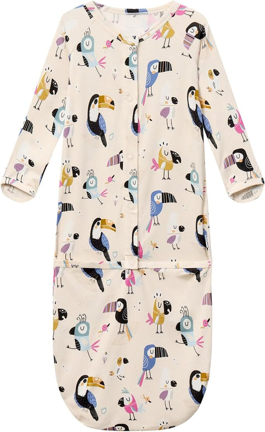 Baby Nightgowns Sleeper Gown Newborn Long Sleeve Pajama Gowns Unisex Viscose from Bamboo Infant Sleepwear
