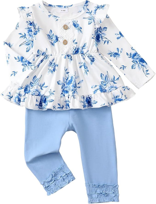Baby Girl Clothes Toddler Girl Outfits Ruffle Shirt Pants Cute Infant Outfit Set Baby Girl Fall Winter Clothes
