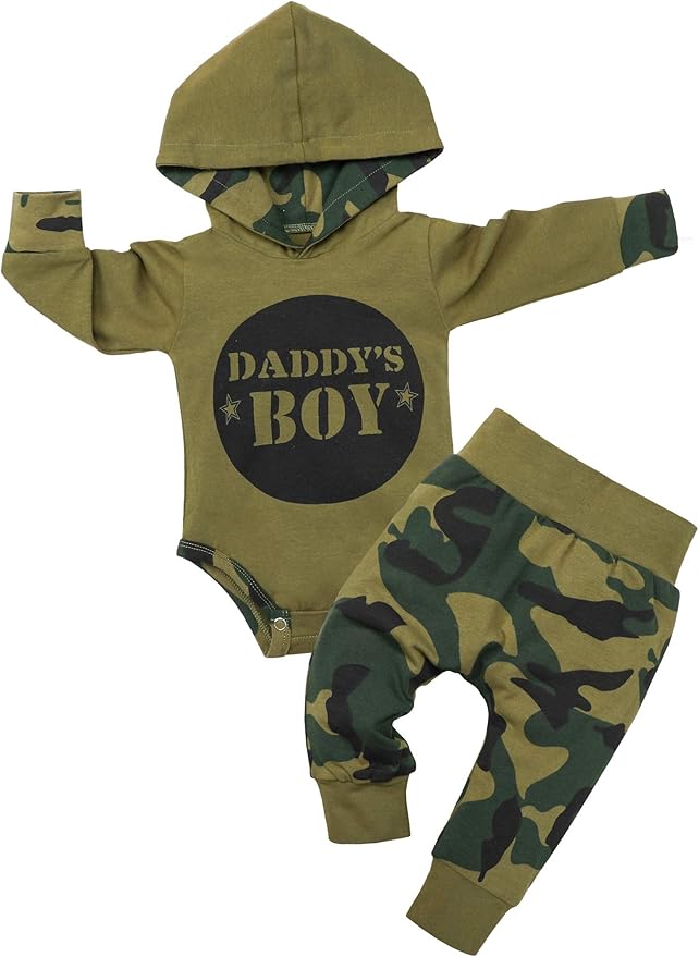 Fommy Newborn Baby Boy Clothes Plaid Letter Print Long Sleeve Hoodies + Long Pants 2PCS Fall Winter Outfits Set