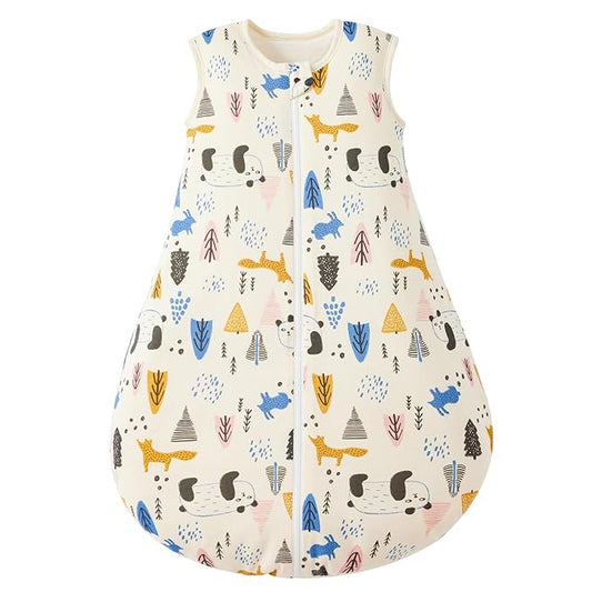 Duomiaomiao 1.5 TOG Baby Sleep Sack 100% Cotton Four Season Baby Wearable Blanket, Breathable Comfy Toddler Sleeping Sack