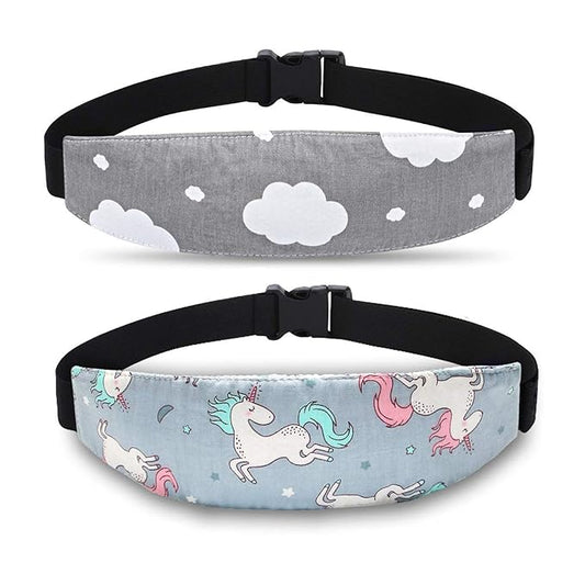 Baby Carseat Head Support,Car seat Straps Pillow Support Ban,Stroller Neck Relief Strap Headrest,Slumber Sling Sleep Positioner for Toddler Infants Child Children Kids(Black Cloud + Fish)