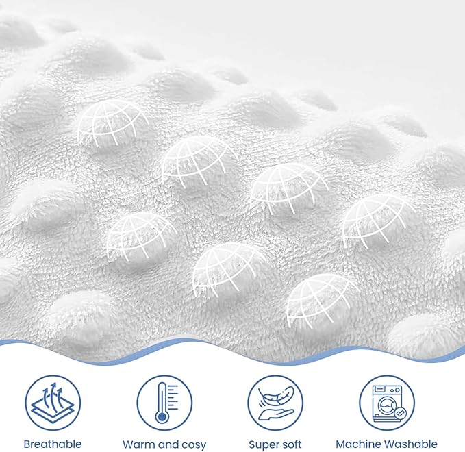 Elephant Minky Baby Blanket 30 x 40 Inches for Boys Girls, Soft Plush Receiving Blanket with Dotted Back, Gift for Toddler Newborn Infant Christmas Birthday Baby Shower