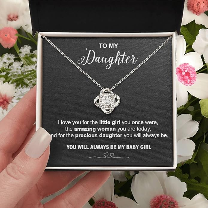 To My Daughter Gift Necklace From Dad or Mom - Badass Daughter Jewelry With Heartfelt Message & Elegant Box
