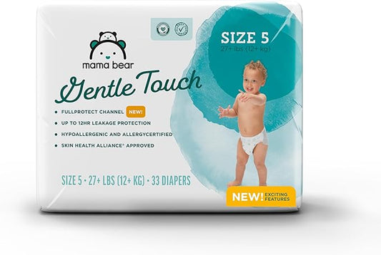 Amazon Brand - Mama Bear Gentle Touch Diapers, Size 5, 33 Count