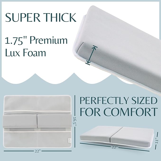 Comfortable Baby Bath Kneeler and Elbow Rest Pad Set | Tub Kneeling Pad Essentials | Bathtub Accessories