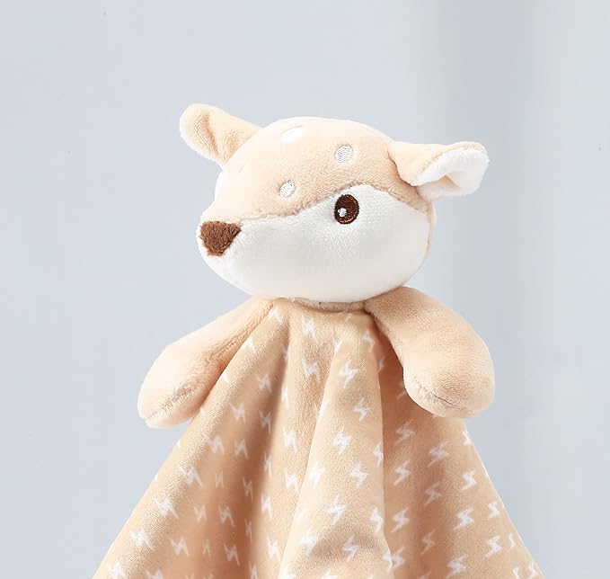 CREVENT Cozy Plush Baby Security Blanket, Loveys for Baby Girls and Boys, Birthday (Brown Deer)