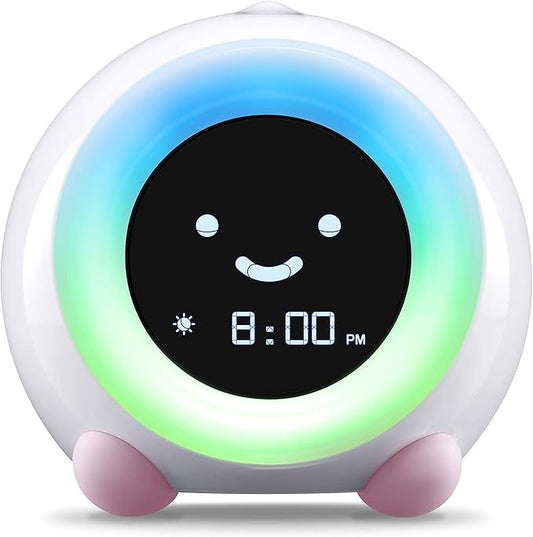 LittleHippo Mella: Kids Alarm Clock, Ready to Rise Children's Sleep Trainer, Night Light, Sound Machine and OK to Wake for Toddlers and Kids - Blush Pink (Updated 2025)