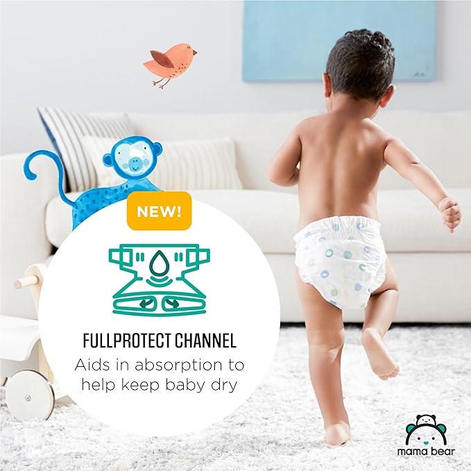 Amazon Brand - Mama Bear Gentle Touch Diapers, Size 6, 108 Count (4 packs of 27)