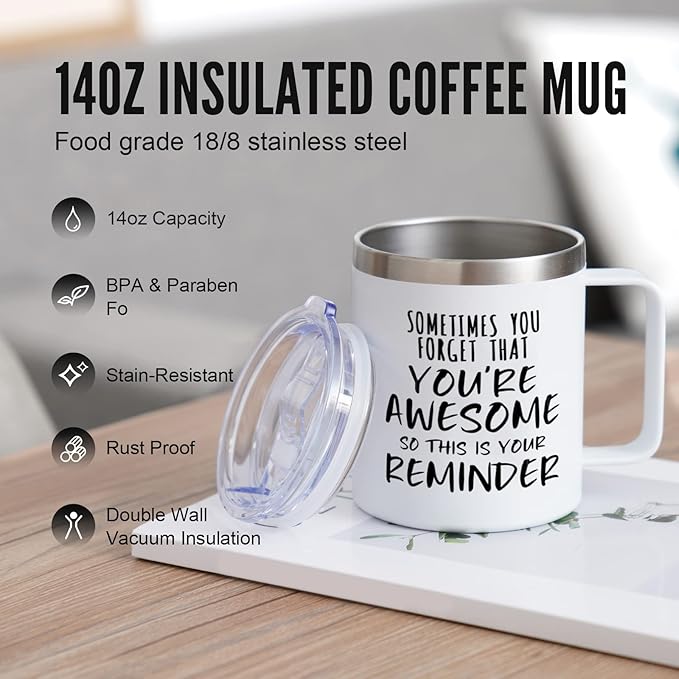 NOWWISH Gifts for Women, Inspirational Gifts, Thank You Appreciation Birthday Gifts for Coworker, Teacher, Mom, Wife, Sister - White