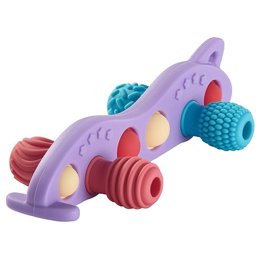 Baby Teething Toys Silicone Car Teether for Baby BPA Free Sensory Chew Toy (Purple)