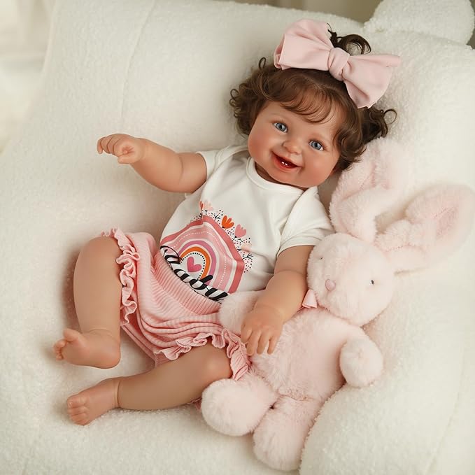 BABESIDE Realistic Reborn Baby Doll 20" Lifelike Newborn Girl - Full Body Vinyl Real Life Baby Doll, Poseable Doll with Feeding Kit Gift Box for Kids Ages 3+