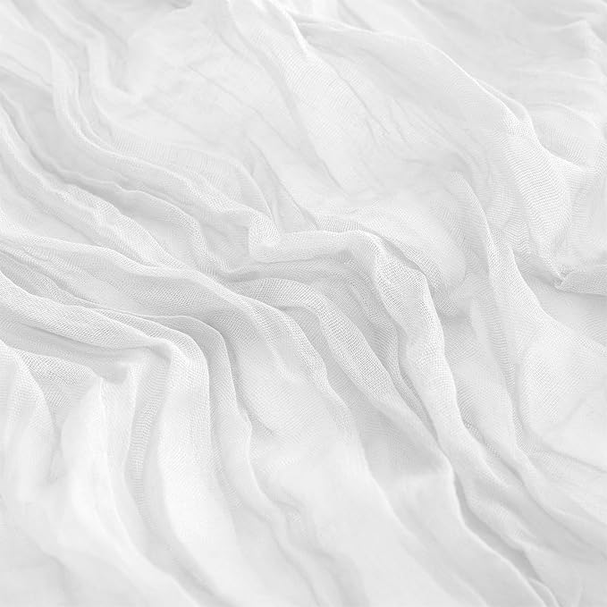 12Pack White Table Runner 10FT Cheesecloth Table Runner 35x120inch Cheese Cloth Table Runners Rustic Boho Gauze Table Runners for Party Wedding Birthday Dining Bridal Baby Shower Decor