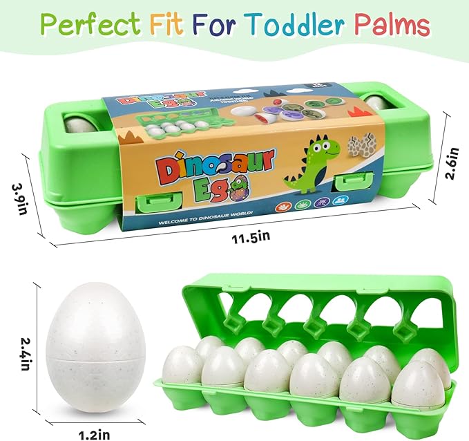 Dinosaurs Eggs,Egg Toys for Toddlers 1-3,Montessori Geometric Egg Puzzle Toy Early Educational Learning Color Sorting & Shape Matching Fine Motor Games Birthday Gifts for Boys Girls