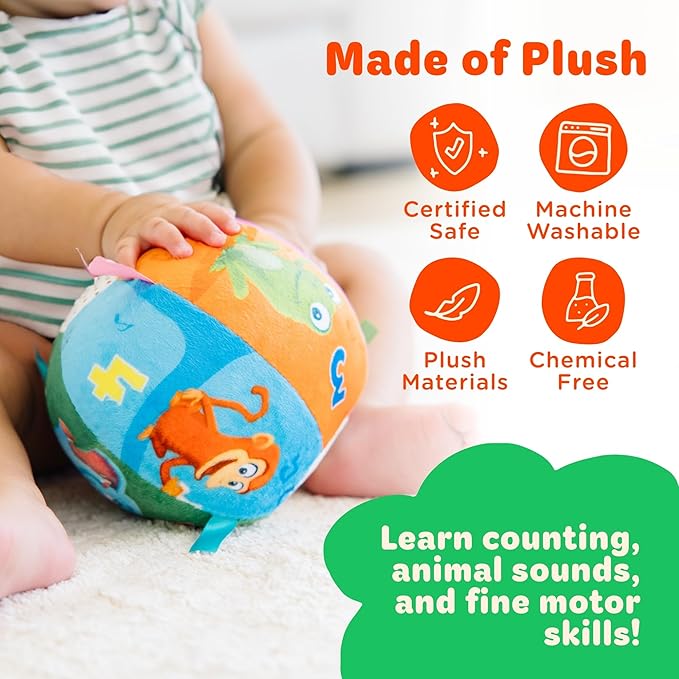 Move2Play, Hilariously Interactive Baby Ball with Music & Sound Effects | First Birthday Gift | Toddler Toy for Boys & Girls | Age 6, 9, 12, 18+ Month | 1, 2+ Year's Old