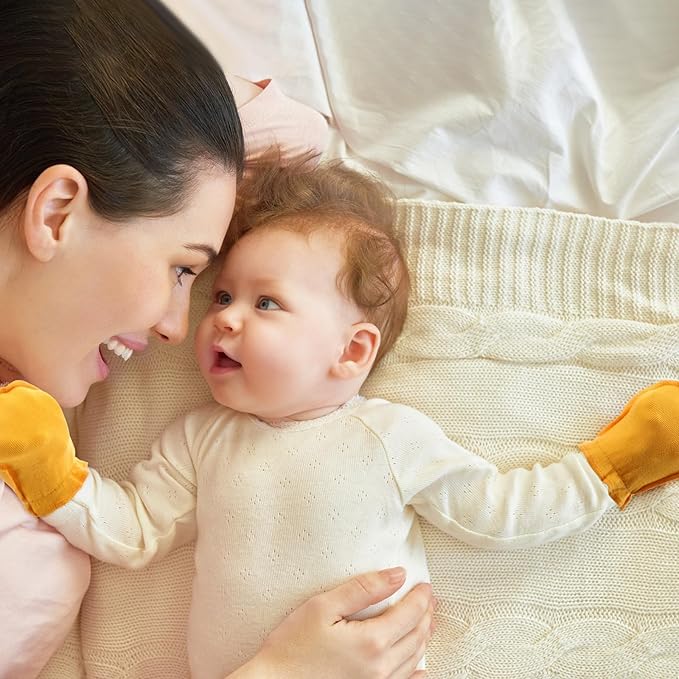 16 Pairs Newborn Baby Cotton Mittens No Scratch Gloves Unisex Newborn Mittens for baby Boys Girls 0-6 Months