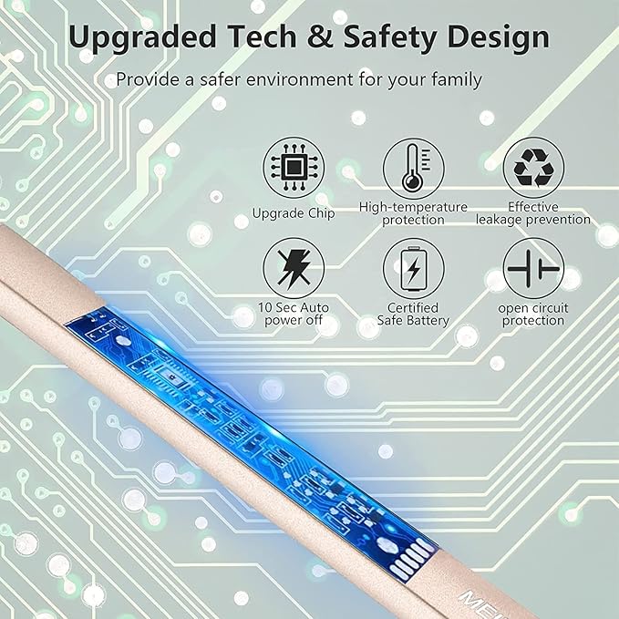 Lighter Electric Candle Lighter Long Electronic Rechargeable USB Arc Windproof Flameless Lighters for Candle Camping BBQ Birthday Women's Day Gifts for Women Mom Wife Men, Gold