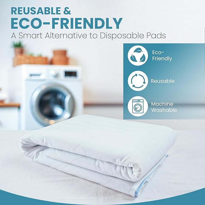 Epica Bed Pads Washable Waterproof - 34"x52" (2 Pack) Incontinence Bed Pads for Adults, Mattress pad to Protect Bed from Stains, Large Bed wetting Pads for Home & Hospital Use (500 Washes)