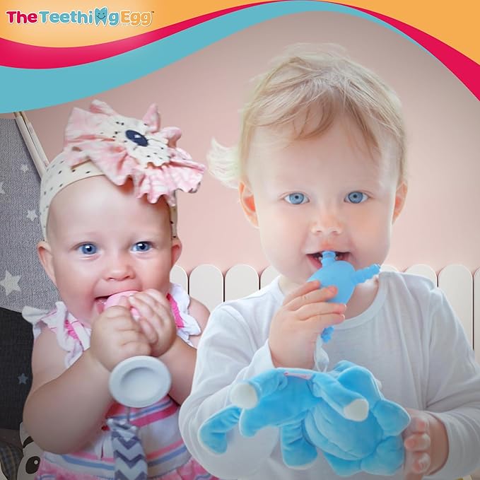 The Teething Egg Bundle - Baby Development Toys, Teether for 3, 4, 6, 12 Up to 18 Months Old Boy or Girl, Sensory Toys, A Baby Registry Must Have, Gray