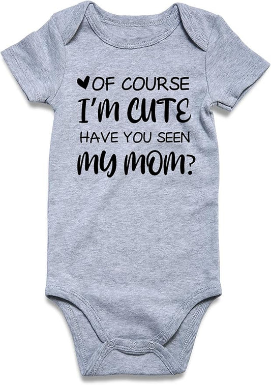 UNIFACO Unisex Baby Funny Saying Outfit Short and Long Sleeve Bodysuits Romper 0-18M
