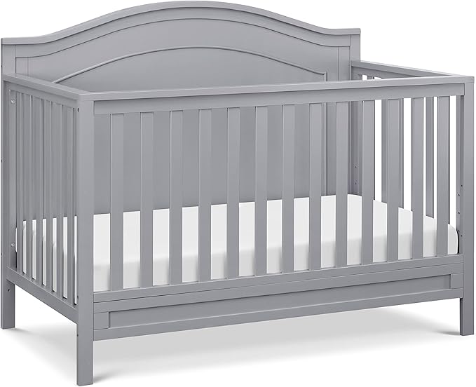 DaVinci Charlie 4-in-1 Convertible Baby Crib - GREENGUARD Gold Certified Convertible Crib to Toddler Bed, Daybed, Full-Size Wooden Bed and Durable - 4 Adjustable Mattress Heights - Grey