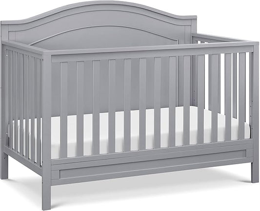 DaVinci Charlie 4-in-1 Convertible Baby Crib - GREENGUARD Gold Certified Convertible Crib to Toddler Bed, Daybed, Full-Size Wooden Bed and Durable - 4 Adjustable Mattress Heights - Grey