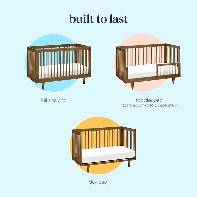 DaVinci Marley 3-in-1 Convertible Baby Crib - GREENGUARD Gold Certified Convertible Crib to Toddler Bed & Daybed - Wooden Baby Bed with 4 Adjustable Mattress Heights - Easy to Assemble - Walnut