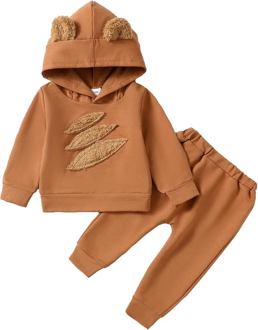 Toddler Baby Boy Clothes Infant Newborn Boy Outfit Long Sleeve Hoodie Sweatshirt Pants Fall Winter Clothes Set