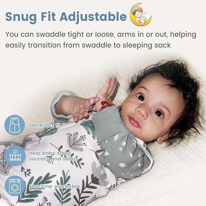 ZIGJOY Sleep Sack Swaddle 1.0 TOG Baby Wearable Blanket 100% Cotton Baby Swaddle Blanket for Newborns