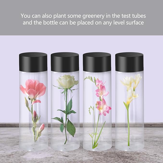 48 Pcs Clear Plastic Bottles 12 oz Empty Sensory Bottles with Caps Leakproof Drink Container Plastic Juice Bottles Reusable Sensory Bottles for Crafts Classroom Party Supplies (Black Lid)